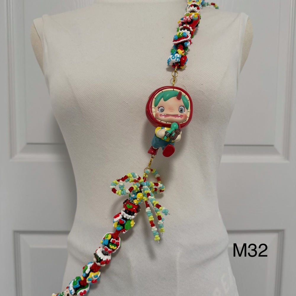 Handmade Crossbody Phone Strap with Figure Toy adjustable for Phone Lanyard,Bag